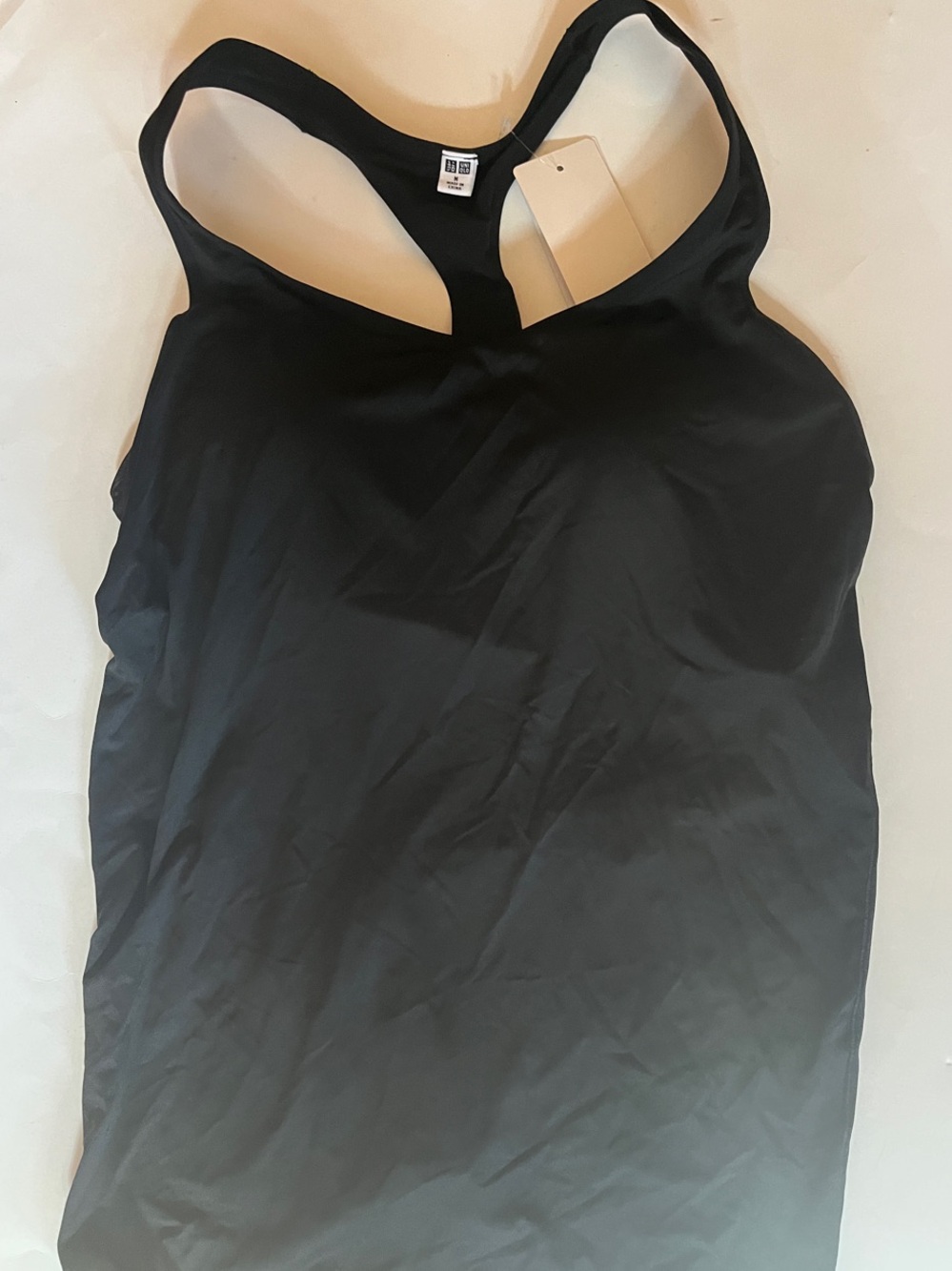 Uniqlo Black Racerback Shelf Tank